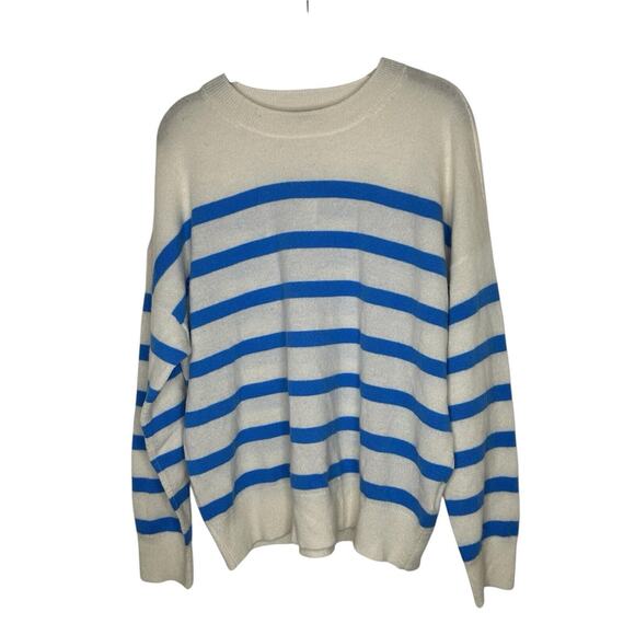 NWT Madewell Womens (Re)sponsible Cashmere Sweater Medium Oversized Striped - Picture 5 of 14